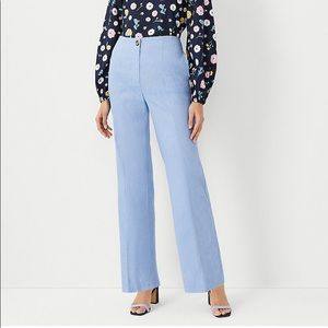 Ann Taylor high rise seamed pant in linen blend